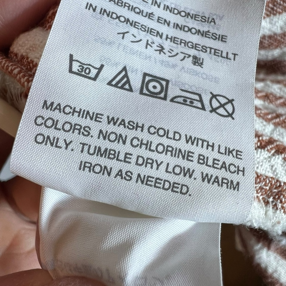 Madewell Daphne Stripe Play Linen Blend Tunic Dress in Rust, Small - Picture 11 of 11